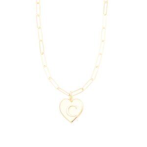 MILOR SILVER  Italy 18kt Gold Plated Sterling Silver Initial Heart Necklace